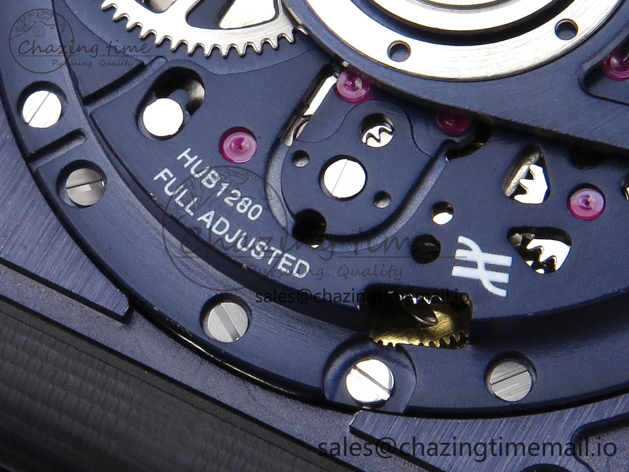 Square Bang Unico 42mm RG BBF 1:1 Best Edition Skeleton Dial on Blue Rubber Strap A1280