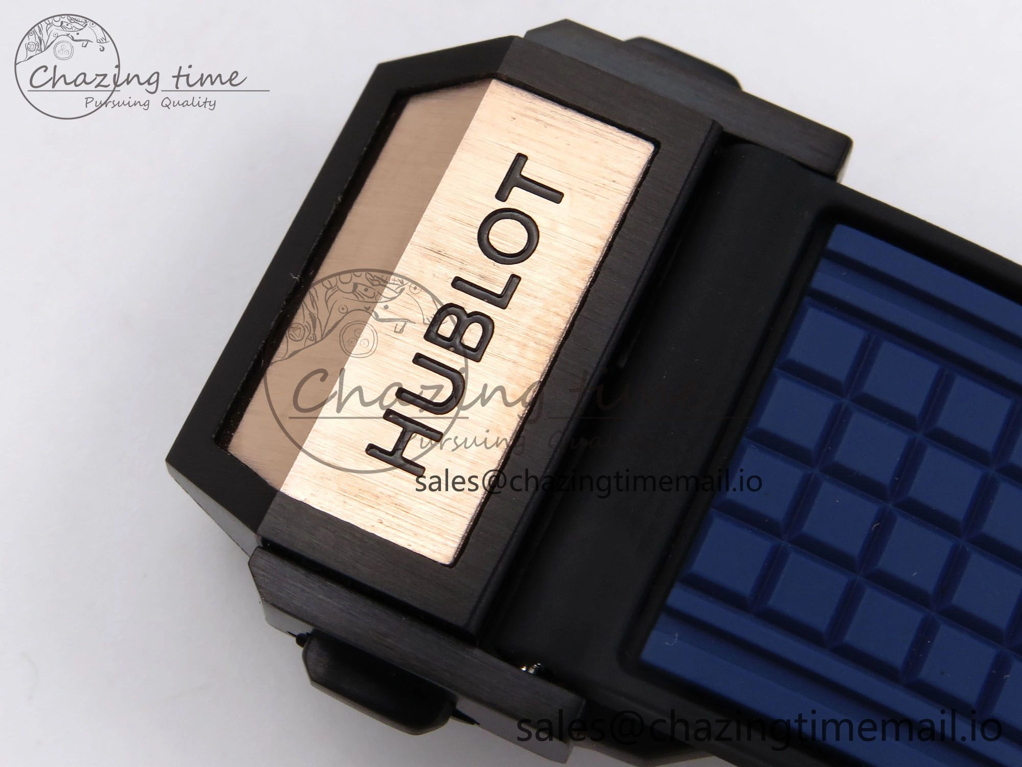 Square Bang Unico 42mm RG BBF 1:1 Best Edition Skeleton Dial on Blue Rubber Strap A1280