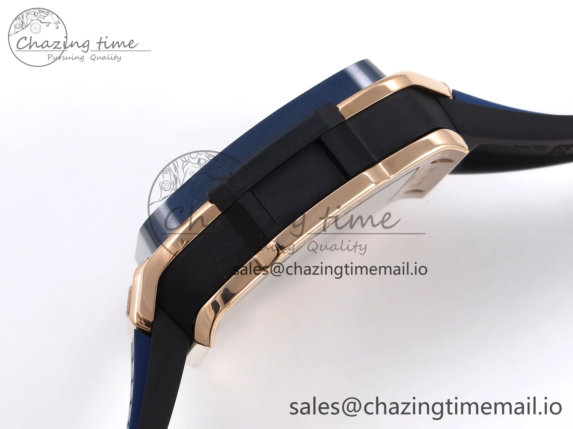 Square Bang Unico 42mm RG Ceramic BBF 1:1 Best Edition Skeleton Dial on Blue Rubber Strap A1280