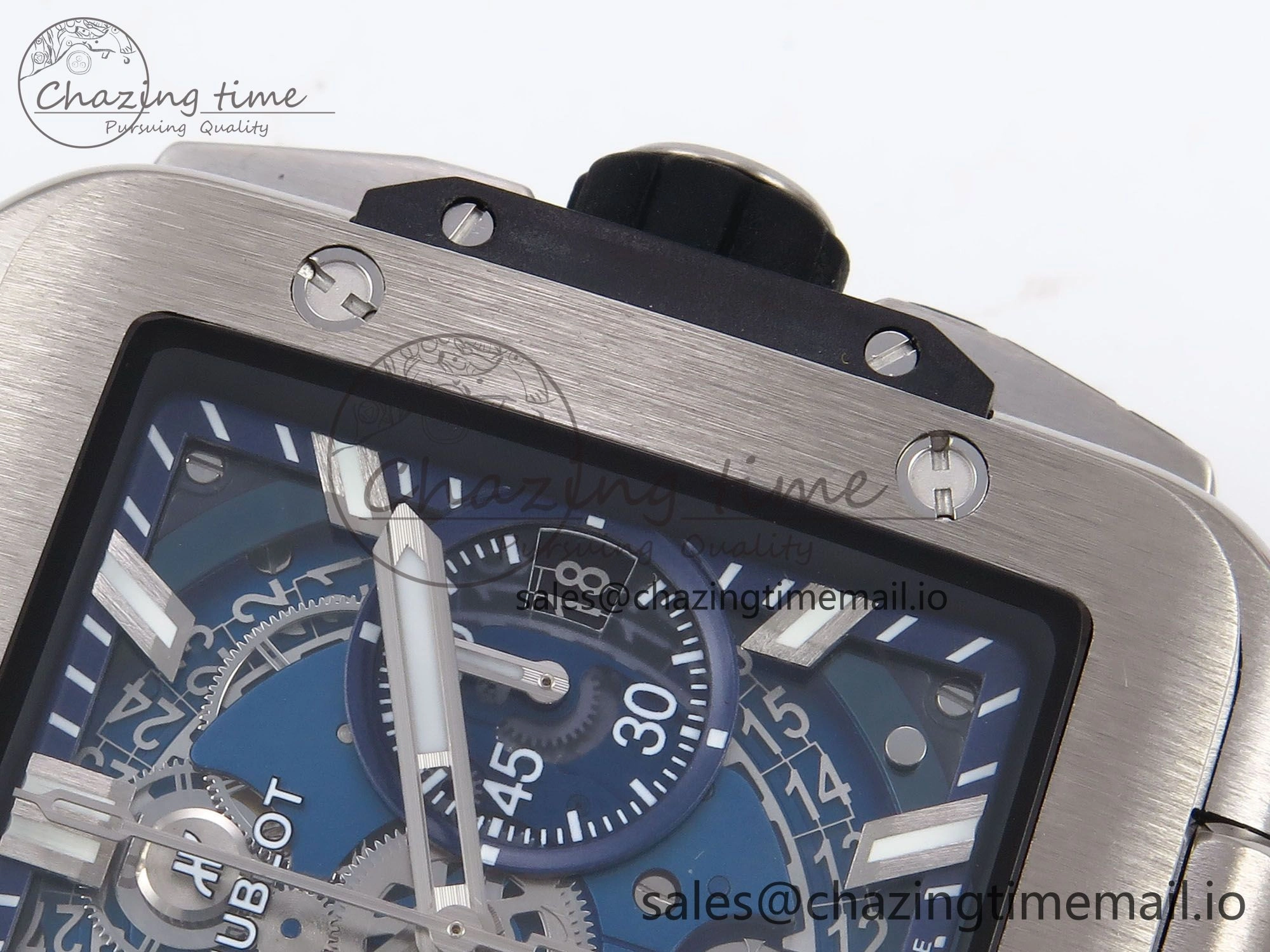 Square Bang Unico 42mm Ti BBF 1:1 Best Edition Skeleton Dial on Blue Rubber Strap A1280