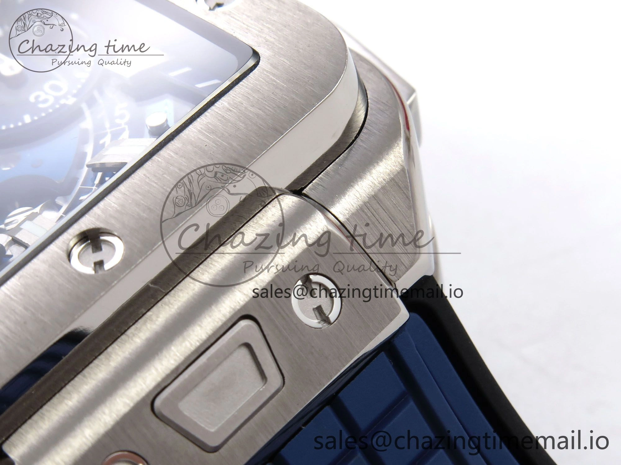 Square Bang Unico 42mm Ti BBF 1:1 Best Edition Skeleton Dial on Blue Rubber Strap A1280