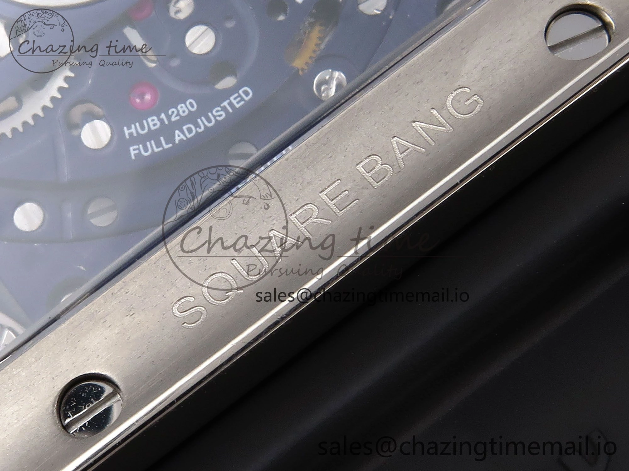 Square Bang Unico 42mm Ti Ceramic BBF 1:1 Best Edition Skeleton Dial on Blue Rubber Strap A1280