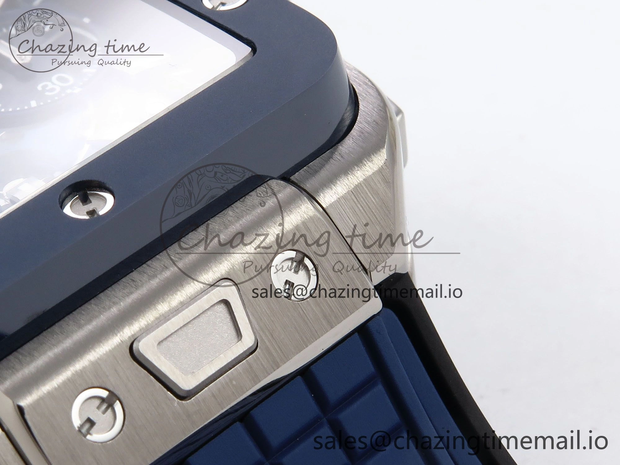 Square Bang Unico 42mm Ti Ceramic BBF 1:1 Best Edition Skeleton Dial on Blue Rubber Strap A1280