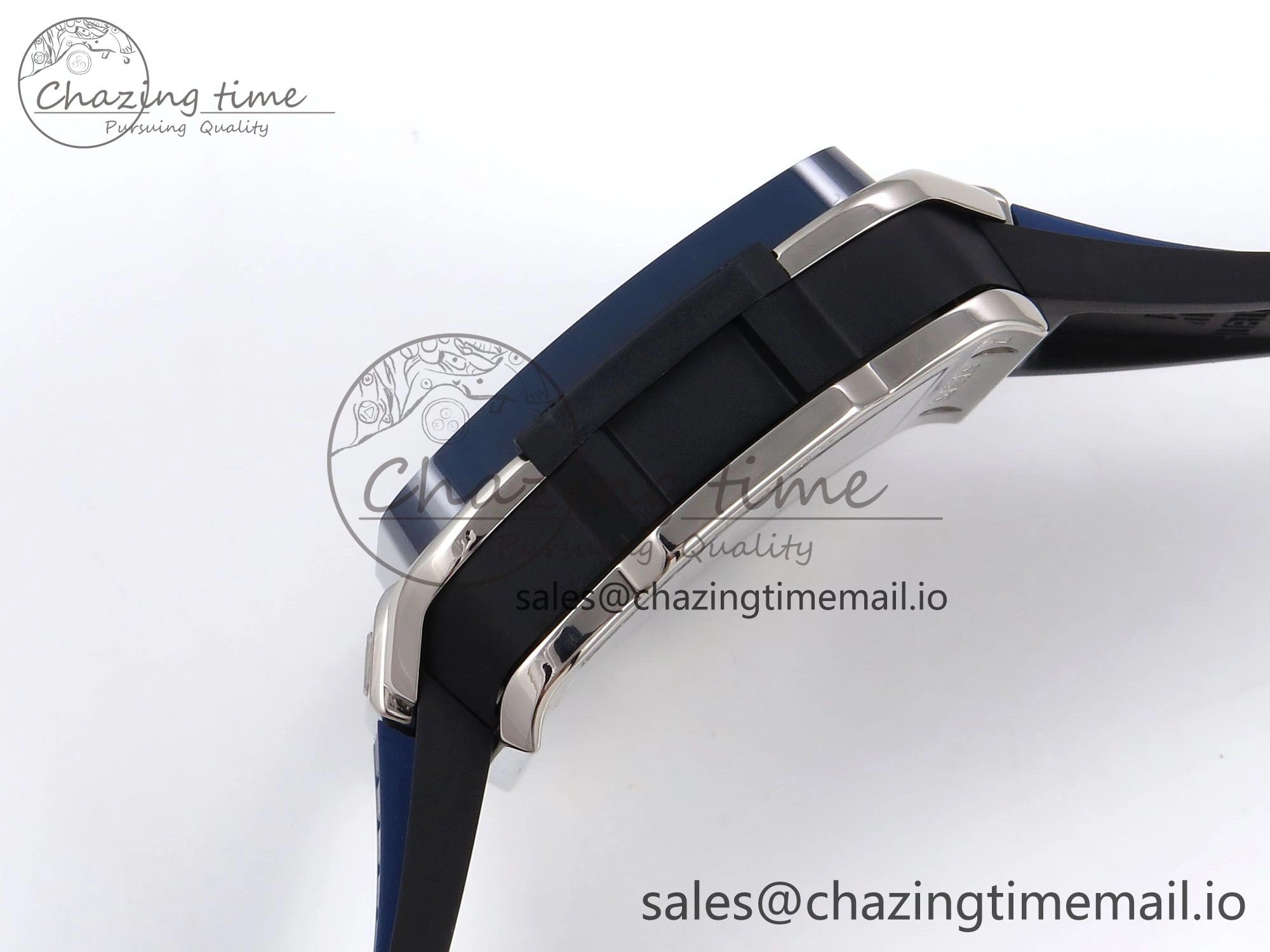 Square Bang Unico 42mm Ti Ceramic BBF 1:1 Best Edition Skeleton Dial on Blue Rubber Strap A1280