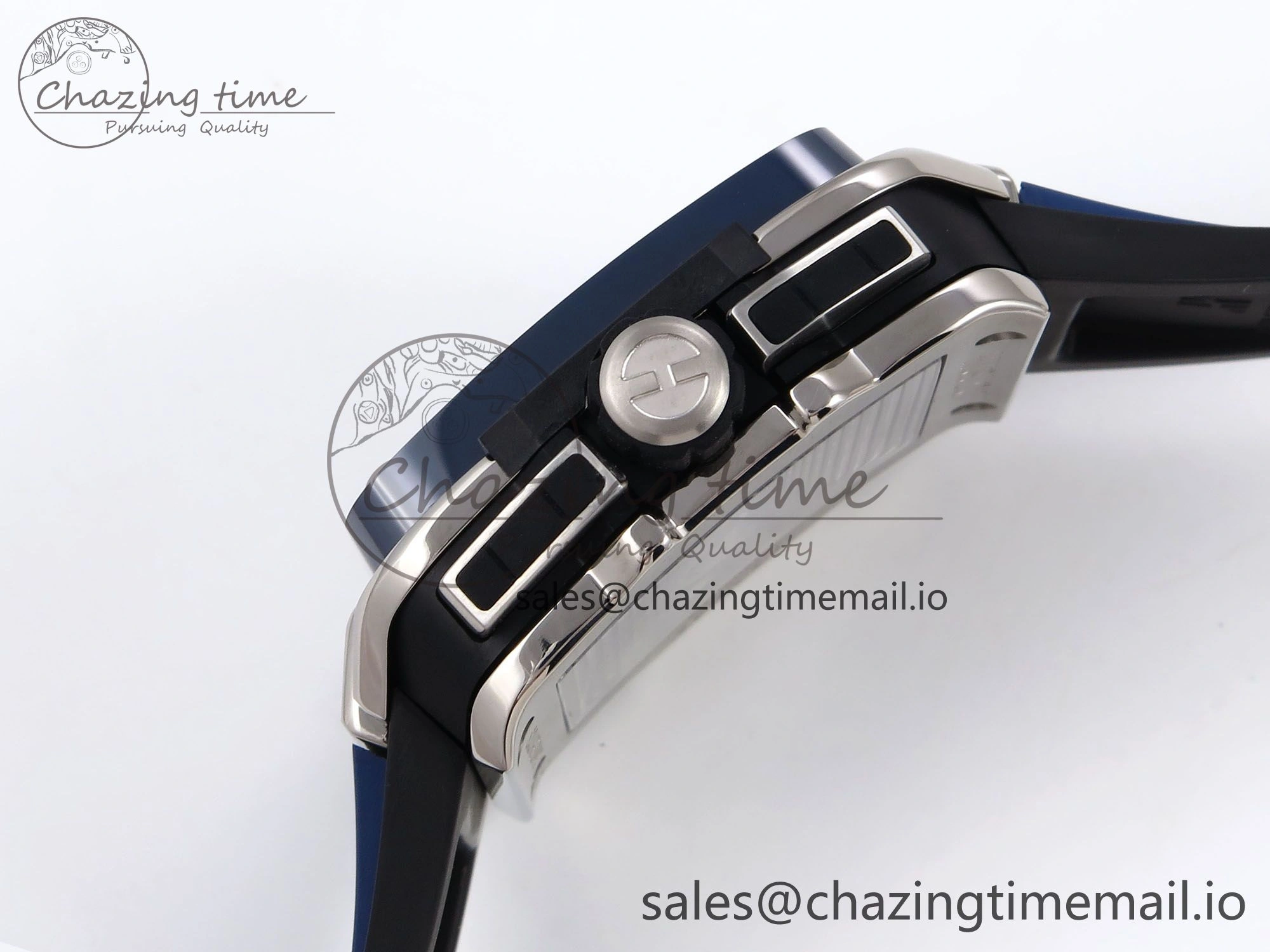 Square Bang Unico 42mm Ti Ceramic BBF 1:1 Best Edition Skeleton Dial on Blue Rubber Strap A1280