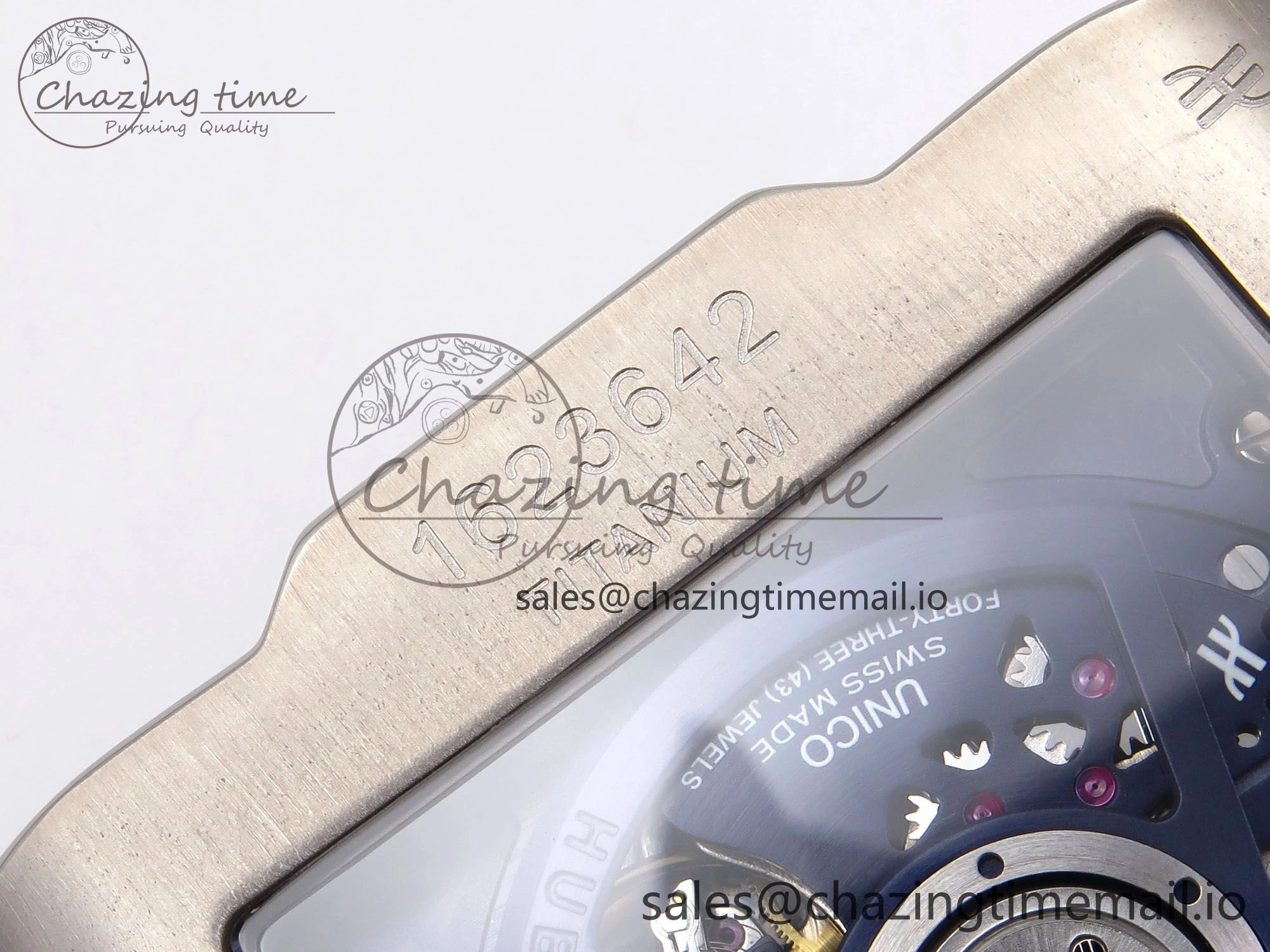Square Bang Unico 42mm Ti Ceramic BBF 1:1 Best Edition Skeleton Dial on Blue Rubber Strap A1280