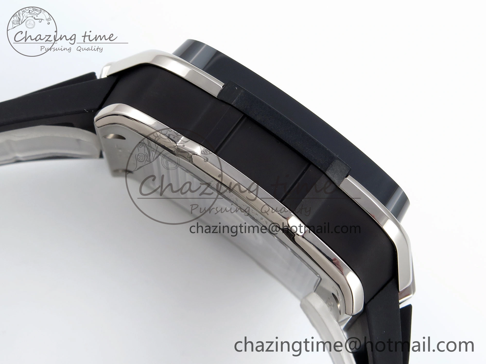 Square Bang Unico 42mm Titanium BBF 1:1 Best Edition Skeleton Dial Ceramic Bezel on Black Rubber Strap A1280