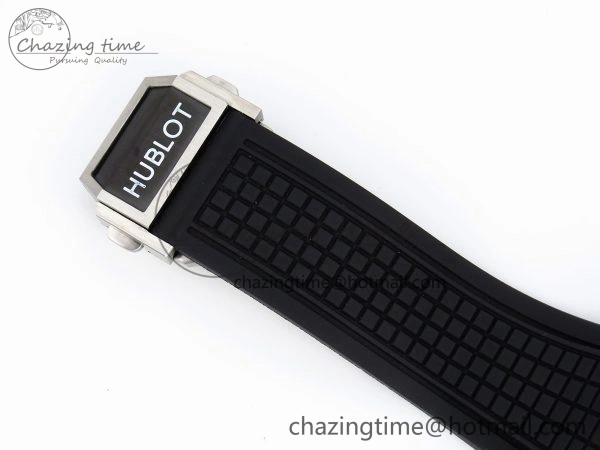 Square Bang Unico 42mm Titanium BBF 1:1 Best Edition Skeleton Dial Ceramic Bezel on Black Rubber Strap A1280
