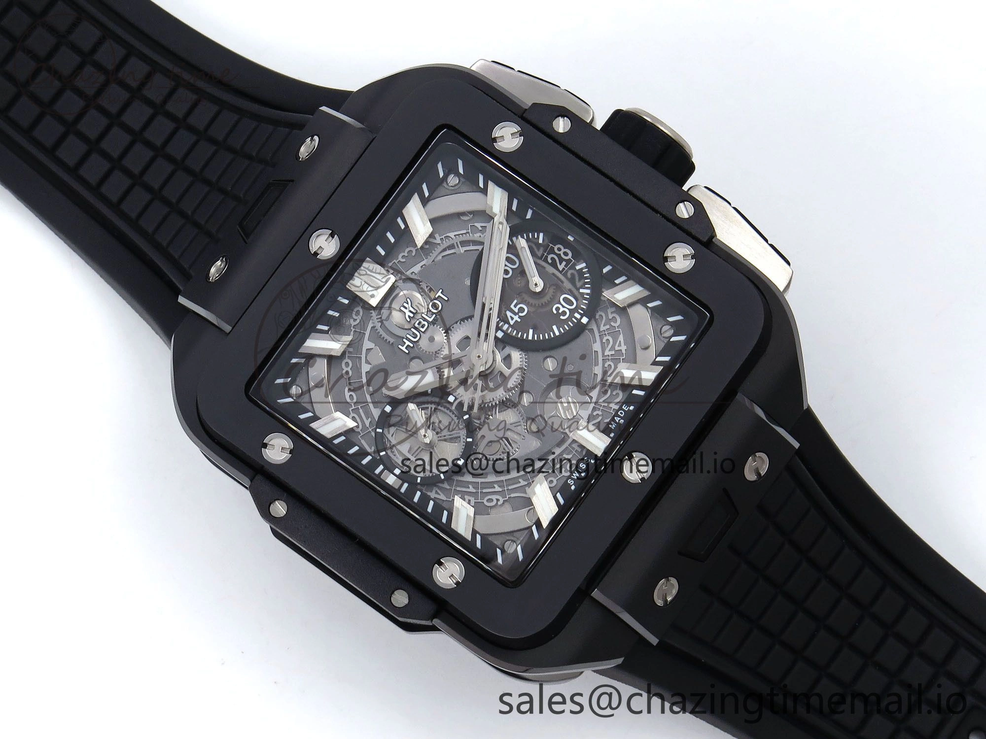 Square Bang Unico Black Ceramic BBF 1:1 Best Edition on Rubber Strap A1280