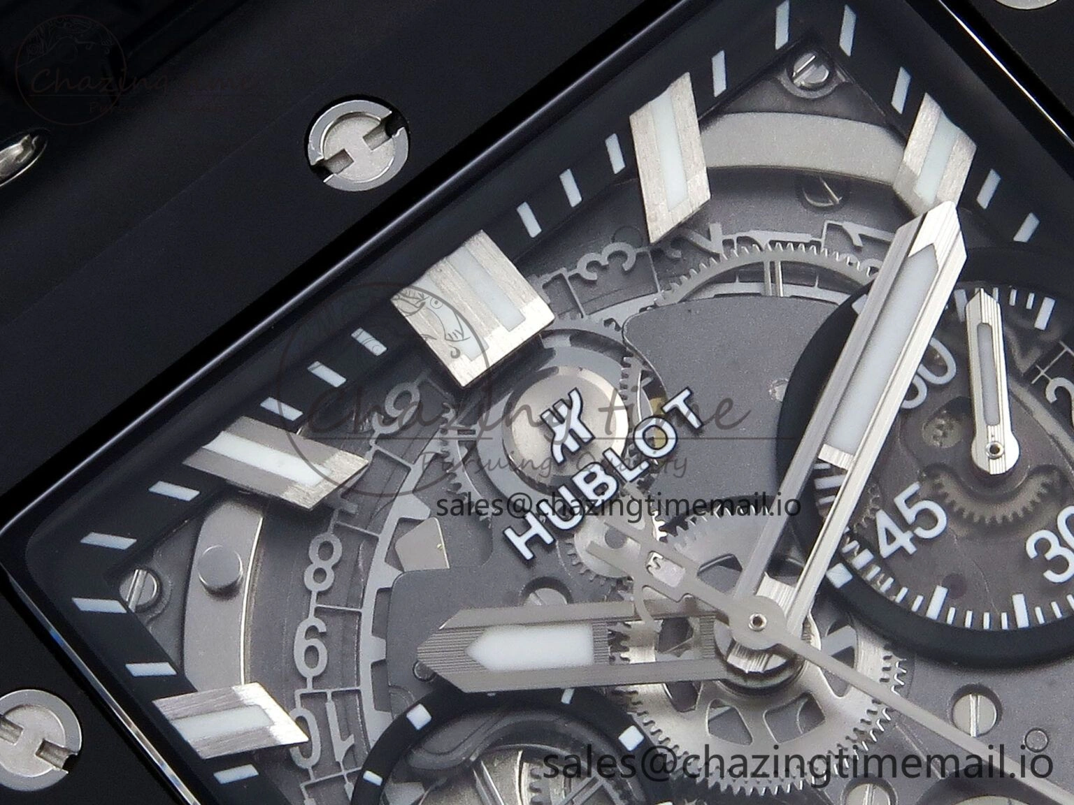 Square Bang Unico Black Ceramic BBF 1:1 Best Edition on Rubber Strap A1280