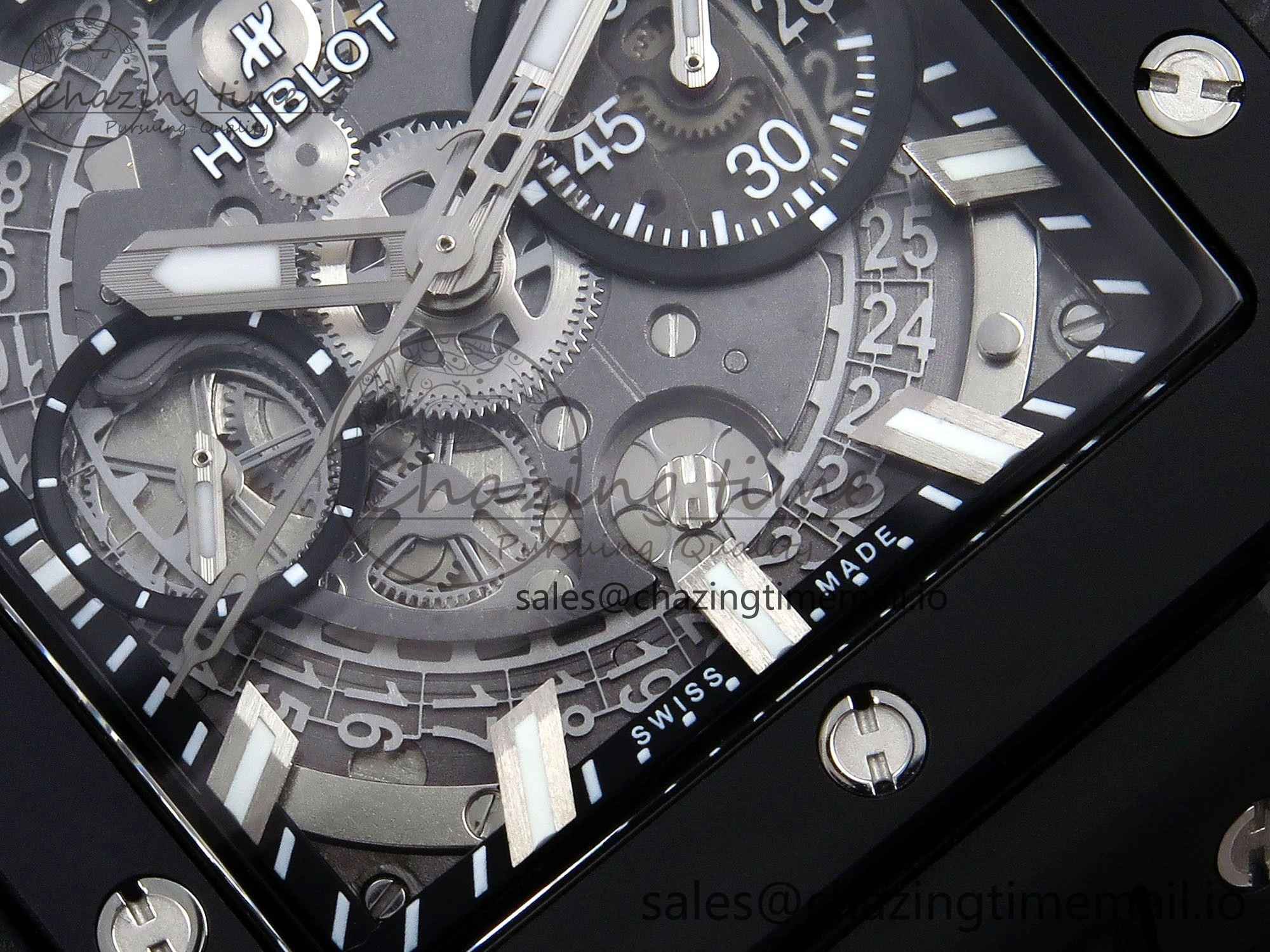 Square Bang Unico Black Ceramic BBF 1:1 Best Edition on Rubber Strap A1280