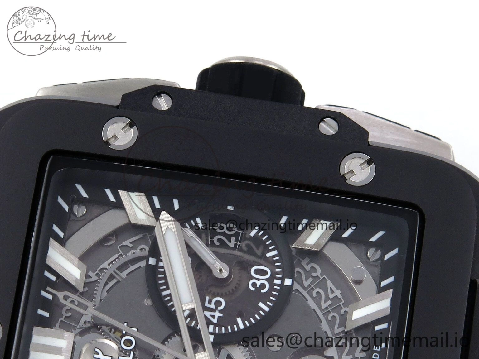 Square Bang Unico Black Ceramic BBF 1:1 Best Edition on Rubber Strap A1280