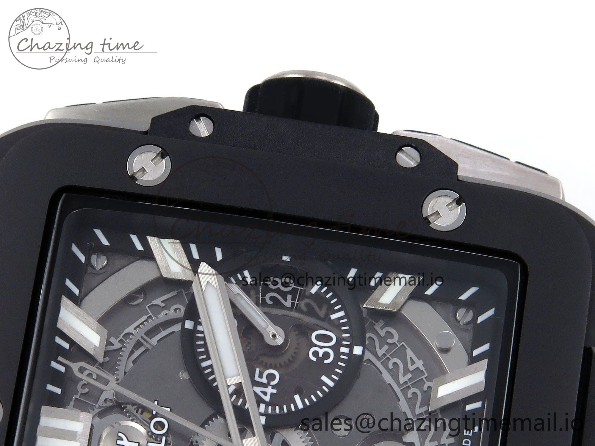 Square Bang Unico Black Ceramic BBF 1:1 Best Edition on Rubber Strap A1280