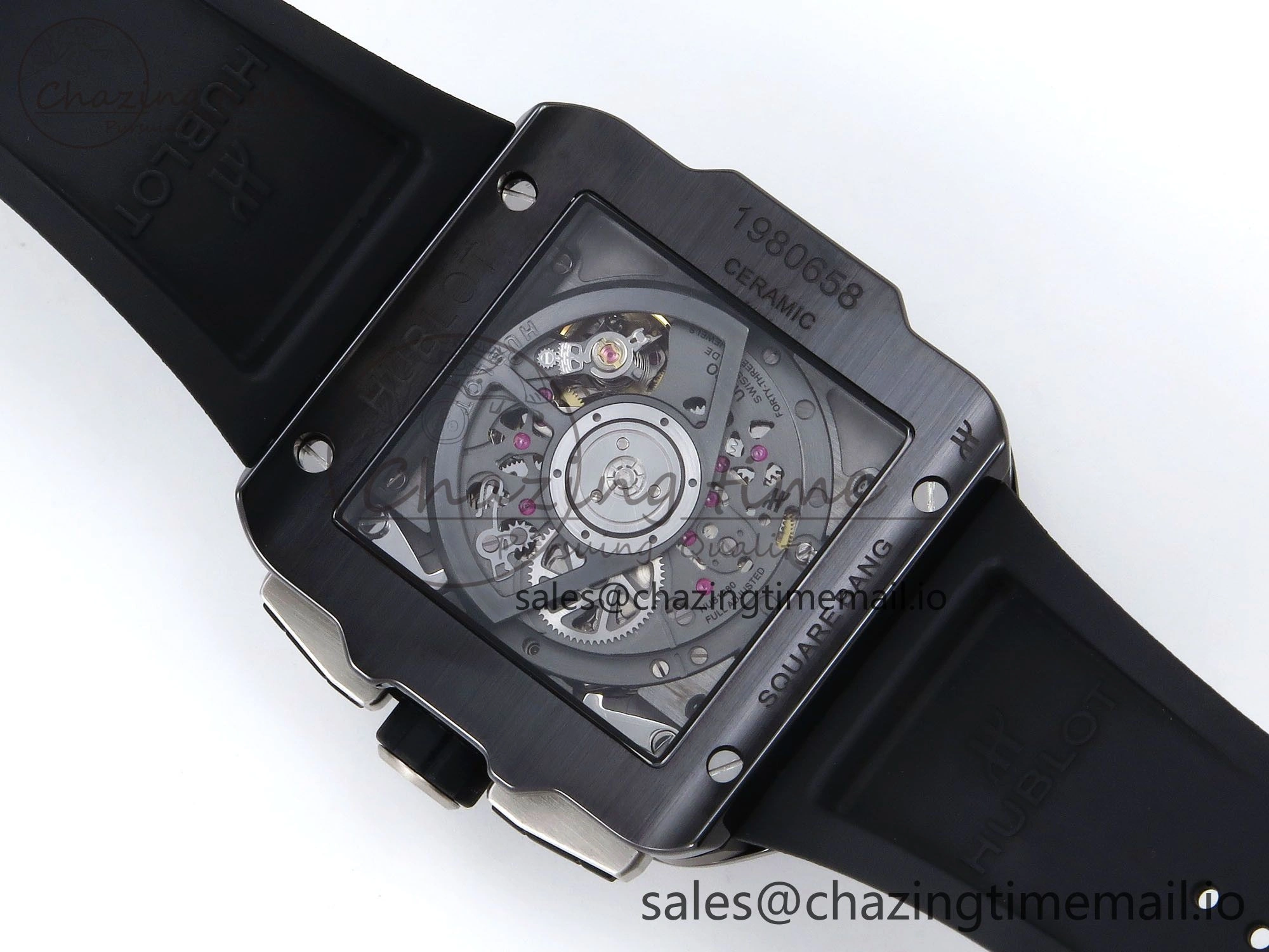 Square Bang Unico Black Ceramic BBF 1:1 Best Edition on Rubber Strap A1280