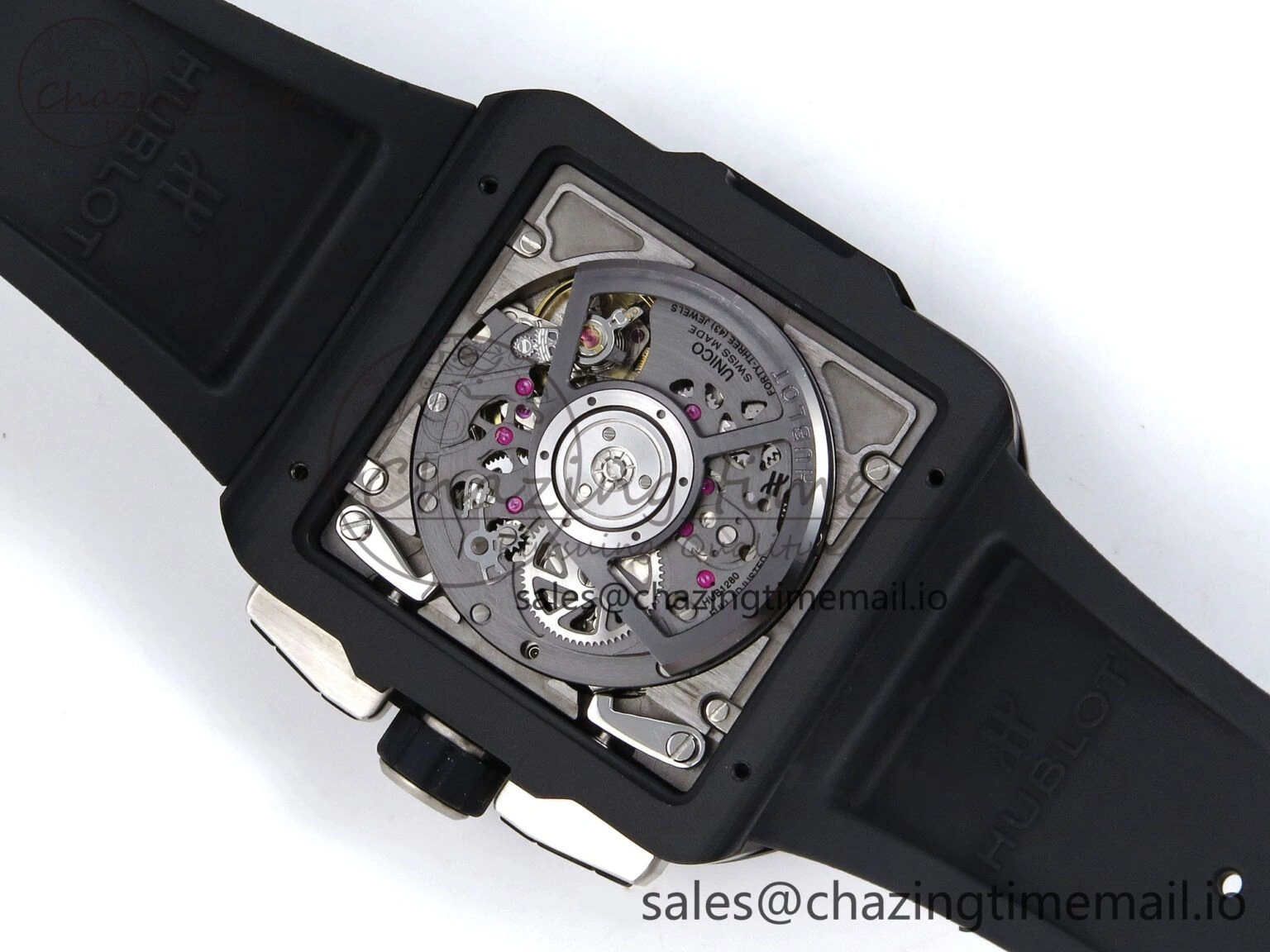 Square Bang Unico Black Ceramic BBF 1:1 Best Edition on Rubber Strap A1280