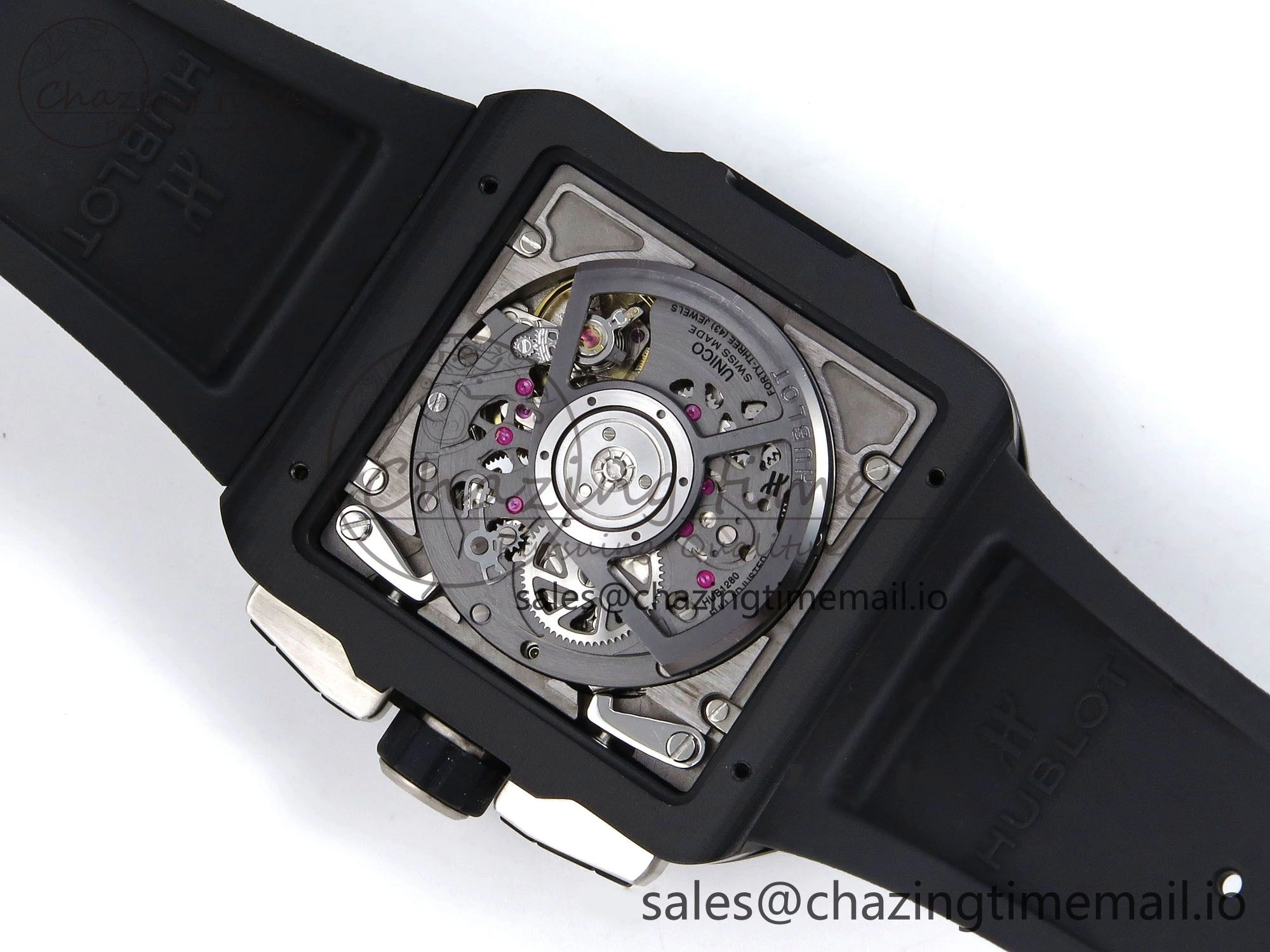 Square Bang Unico Black Ceramic BBF 1:1 Best Edition on Rubber Strap A1280