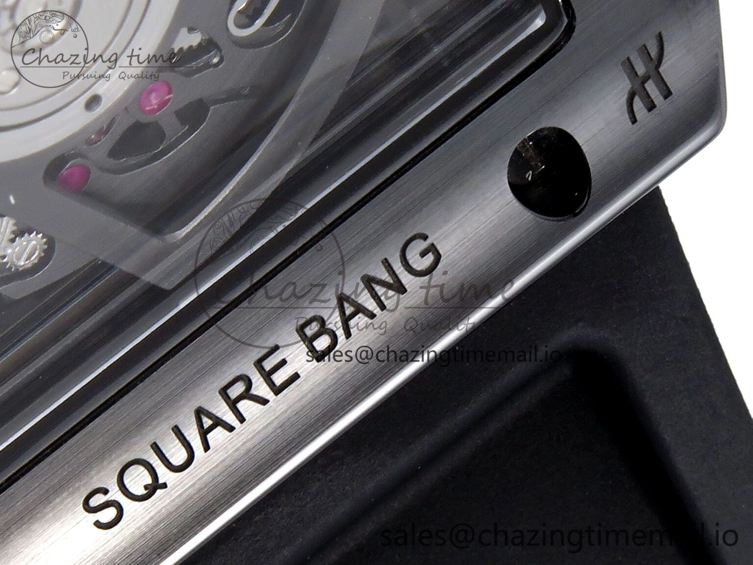 Square Bang Unico Black Ceramic BBF 1:1 Best Edition on Rubber Strap A1280