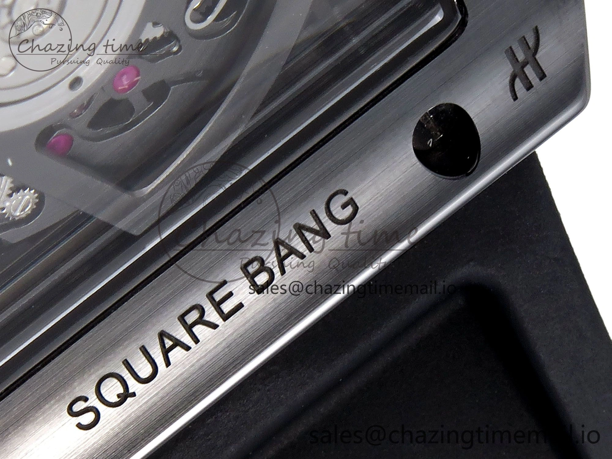 Square Bang Unico Black Ceramic BBF 1:1 Best Edition on Rubber Strap A1280