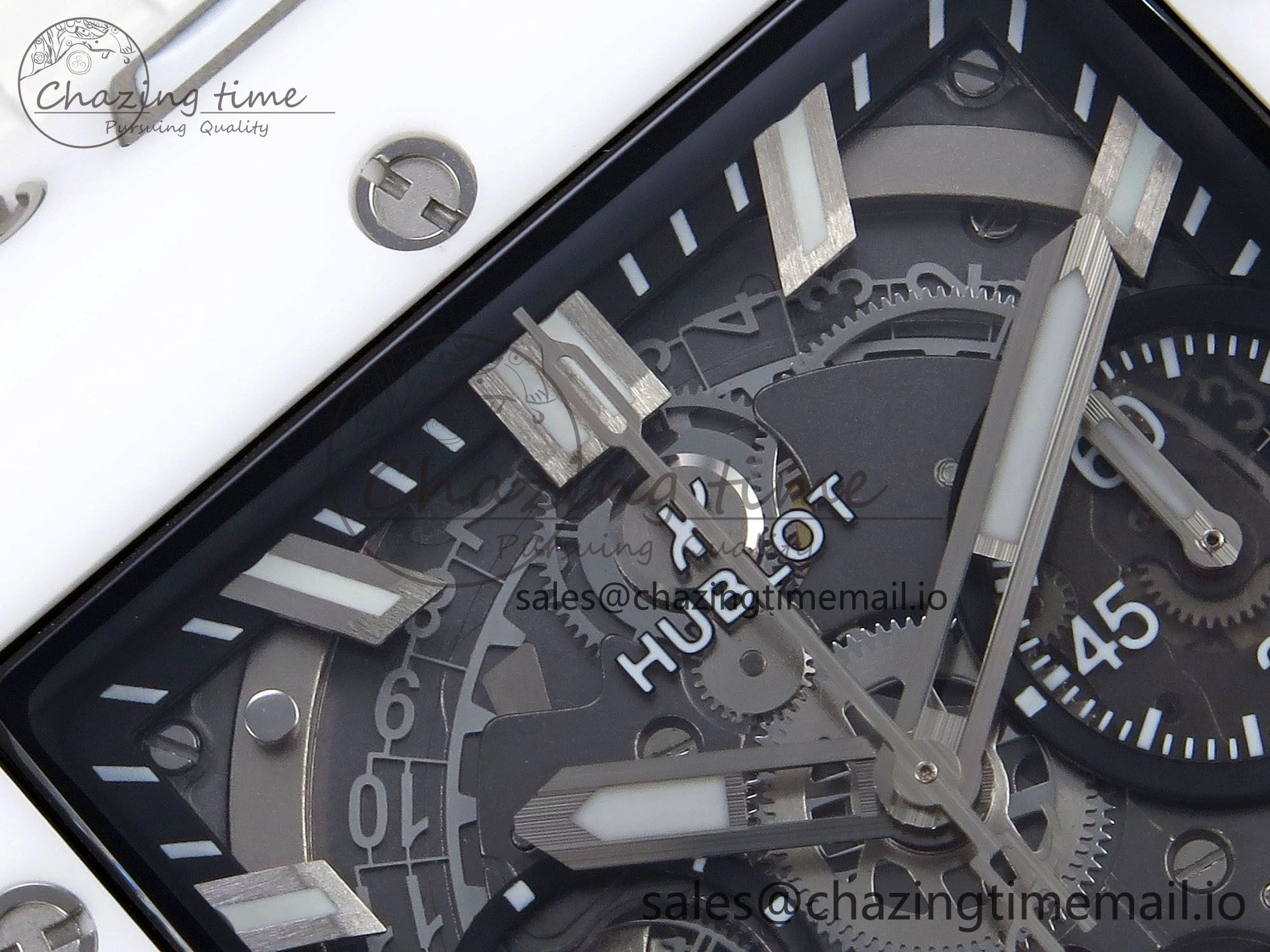 Square Bang Unico White Ceramic BBF 1:1 Best Edition on Rubber Strap A1280