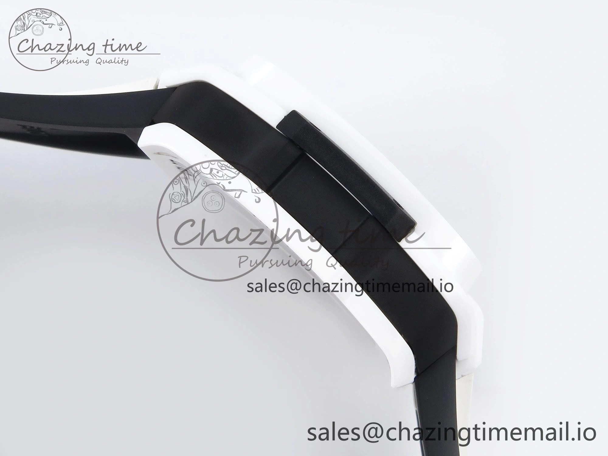 Square Bang Unico White Ceramic BBF 1:1 Best Edition on Rubber Strap A1280
