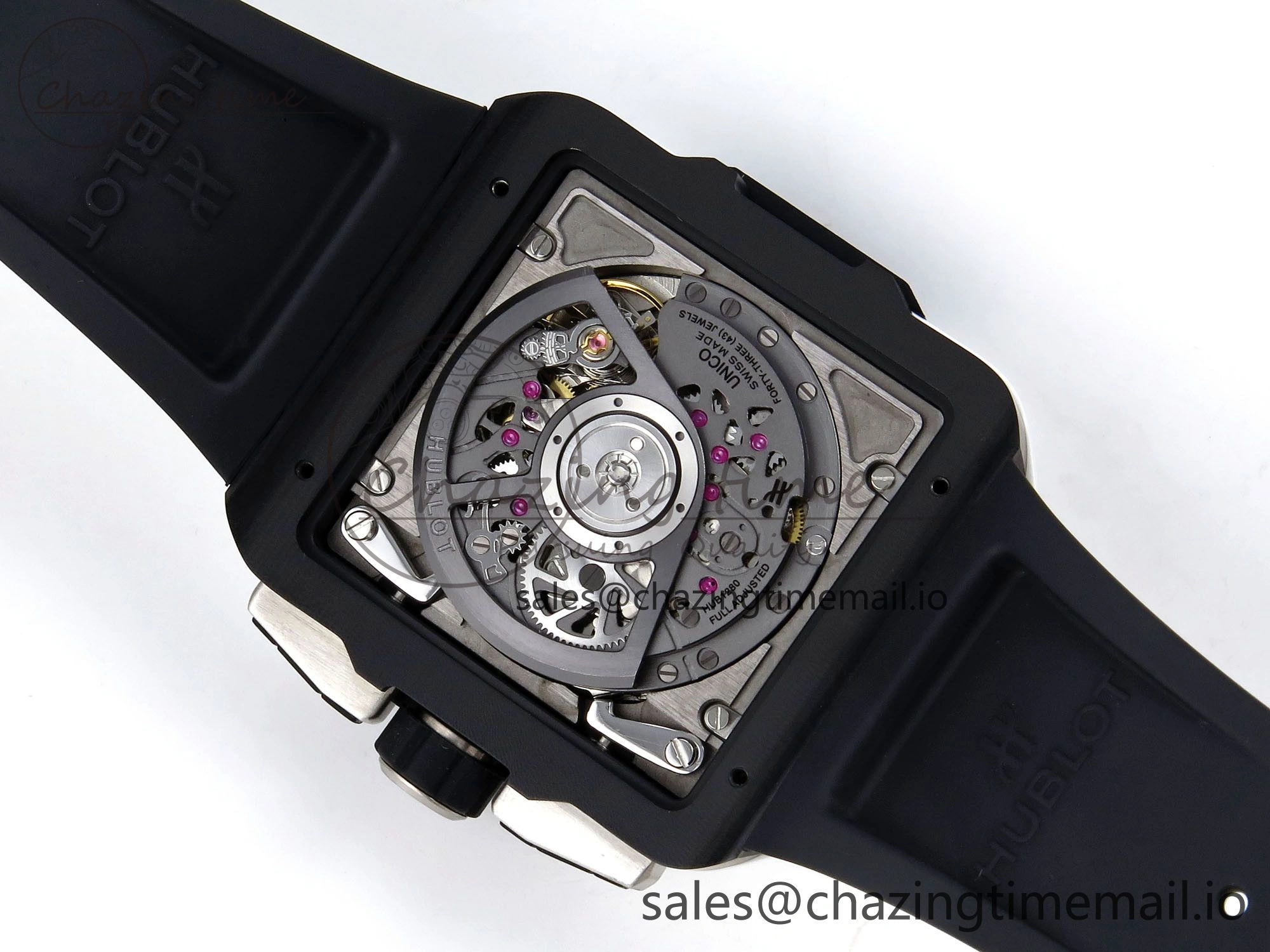 Square Bang Unico White Ceramic BBF 1:1 Best Edition on Rubber Strap A1280
