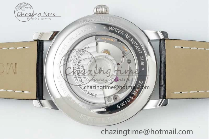 Star Legacy Moonphase 42mm SS 3EF Best Edition White Dial on Black Leather Strap MIYOTA 9015
