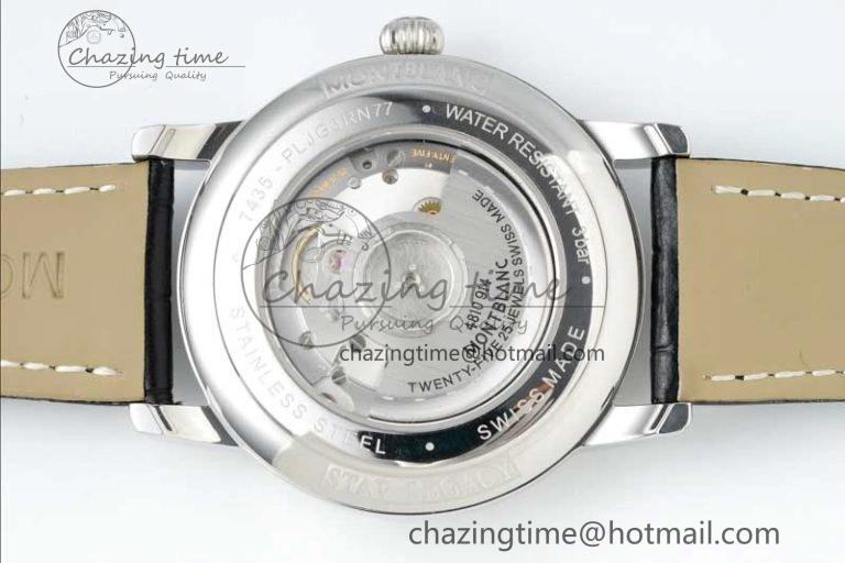 Star Legacy Moonphase 42mm SS 3EF Best Edition White Dial on Black Leather Strap MIYOTA 9015