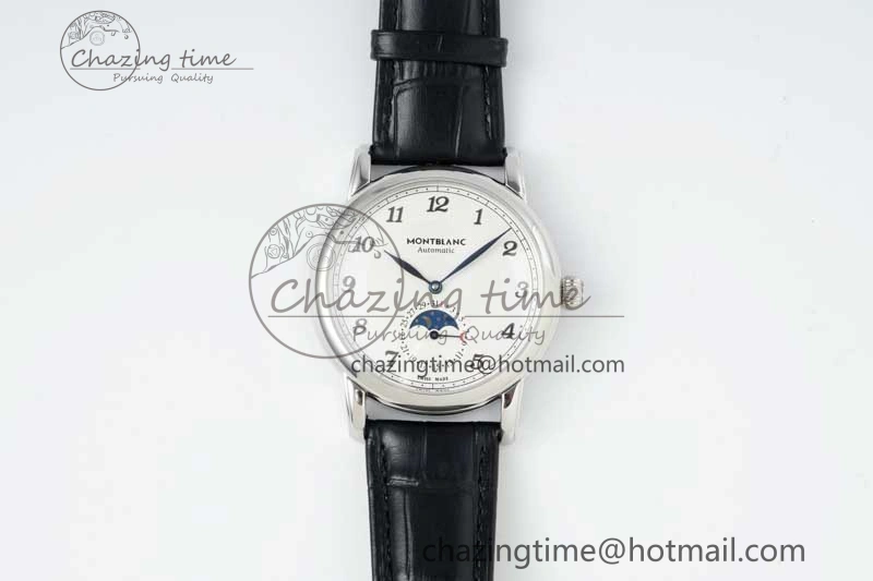 Star Legacy Moonphase 42mm SS 3EF Best Edition White Dial on Black Leather Strap MIYOTA 9015