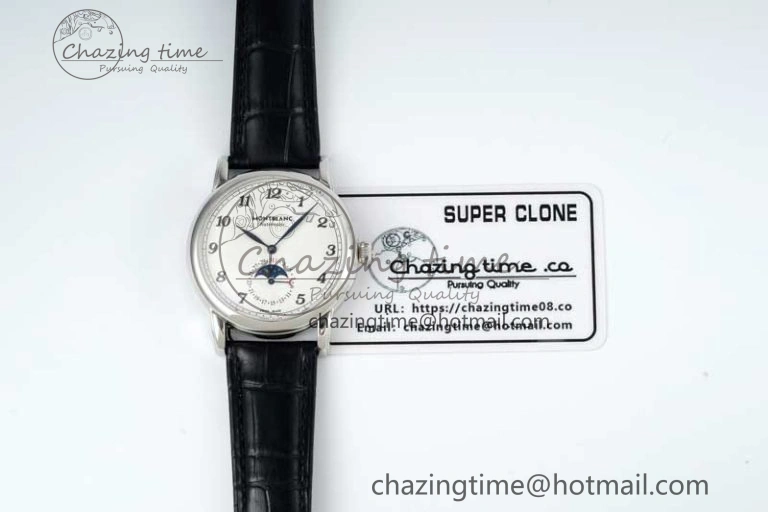 Star Legacy Moonphase 42mm SS 3EF Best Edition White Dial on Black Leather Strap MIYOTA 9015
