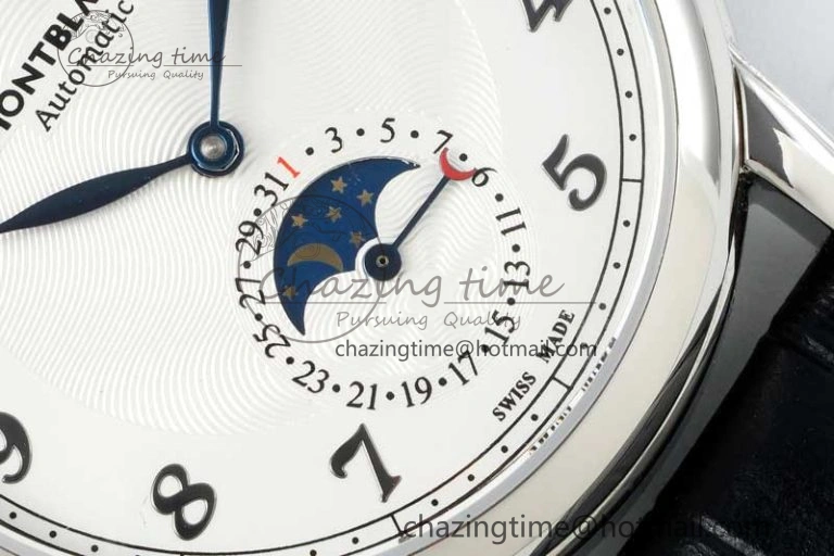 Star Legacy Moonphase 42mm SS 3EF Best Edition White Dial on Black Leather Strap MIYOTA 9015
