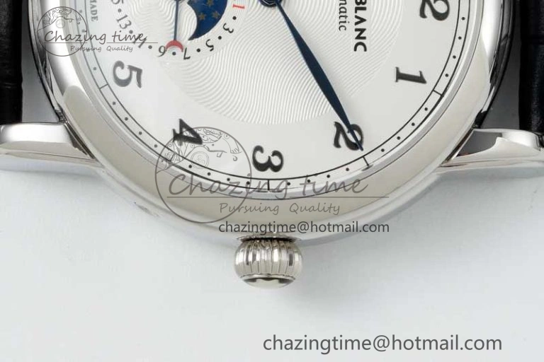 Star Legacy Moonphase 42mm SS 3EF Best Edition White Dial on Black Leather Strap MIYOTA 9015