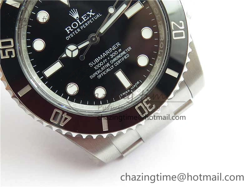 Submariner 114060 No Date Black Ceramic 904L Steel ARF1:1 Best Edition on SS Bracelet SA3130