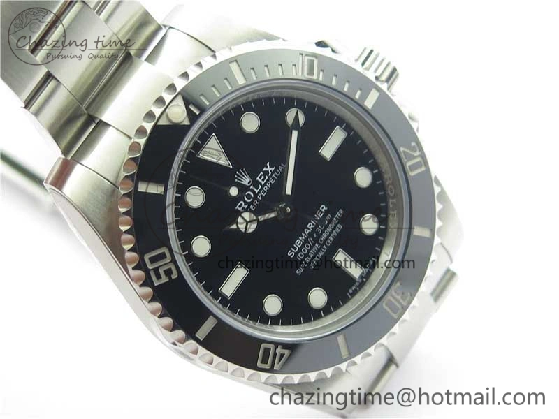 Submariner 114060 No Date Black Ceramic ZZF 904L 1:1 Best Edition on SS Bracelet A2836
