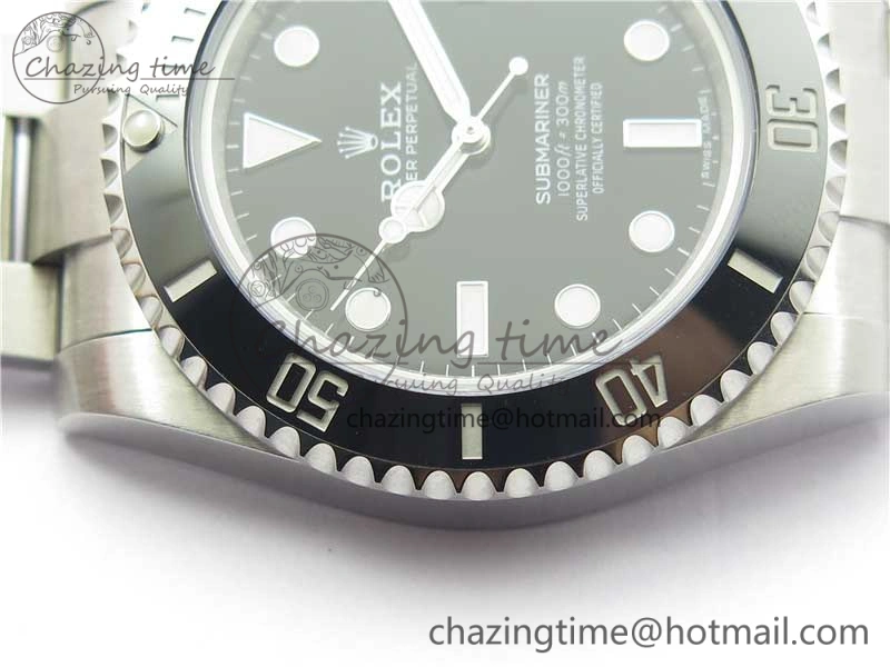 Submariner 114060 No Date Black Ceramic ZZF 904L 1:1 Best Edition on SS Bracelet A2836