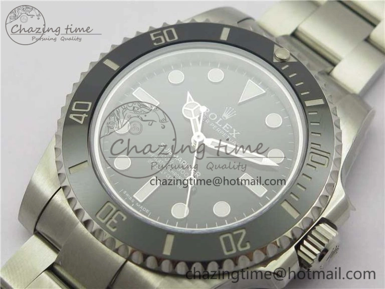 Submariner 114060 No Date Black Ceramic ZZF 904L 1:1 Best Edition on SS Bracelet A2836