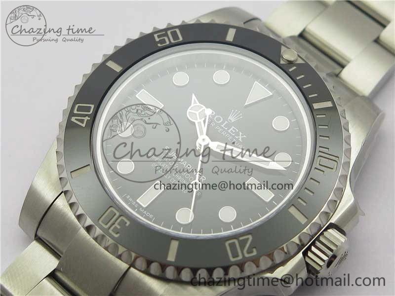 Submariner 114060 No Date Black Ceramic ZZF 904L 1:1 Best Edition on SS Bracelet A2836