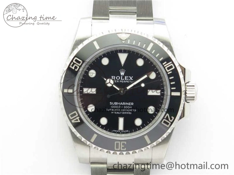 Submariner 114060 No Date Black Ceramic ZZF 904L 1:1 Best Edition on SS Bracelet A2836