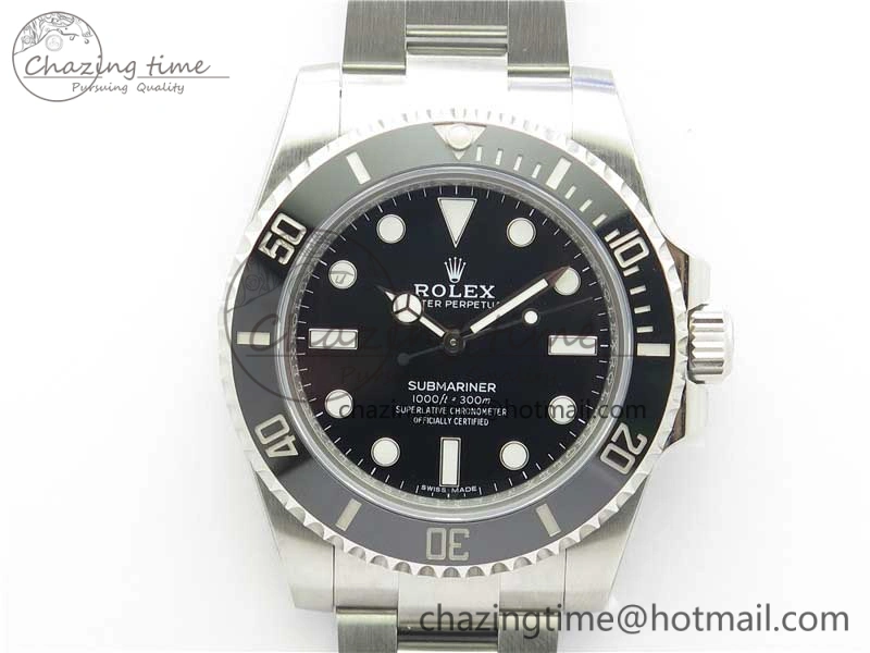 Submariner 114060 No Date Black Ceramic ZZF 904L 1:1 Best Edition on SS Bracelet A2836