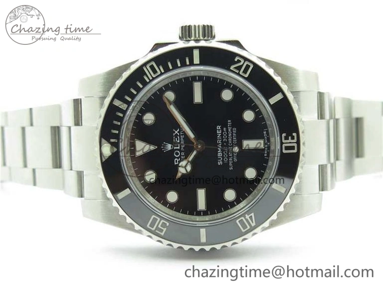 Submariner 114060 No Date Black Ceramic ZZF 904L 1:1 Best Edition on SS Bracelet VR3130 V3