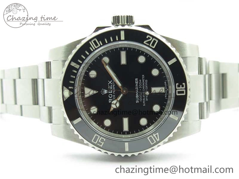Submariner 114060 No Date Black Ceramic ZZF 904L 1:1 Best Edition on SS Bracelet VR3130 V3