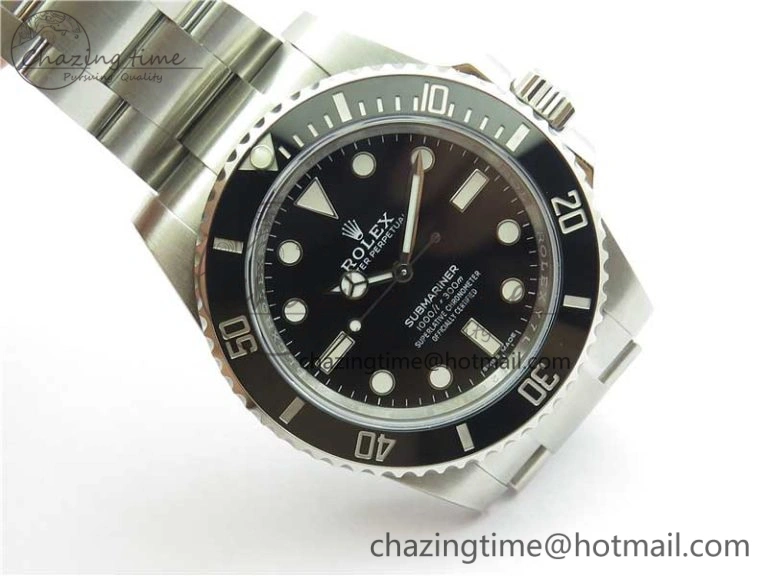 Submariner 114060 No Date Black Ceramic ZZF 904L 1:1 Best Edition on SS Bracelet VR3130 V3