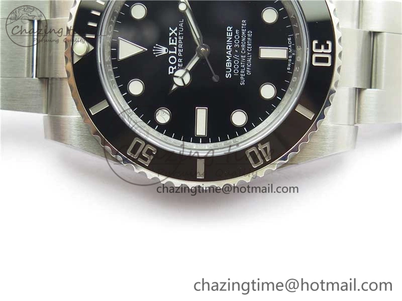 Submariner 114060 No Date Black Ceramic ZZF 904L 1:1 Best Edition on SS Bracelet VR3130 V3