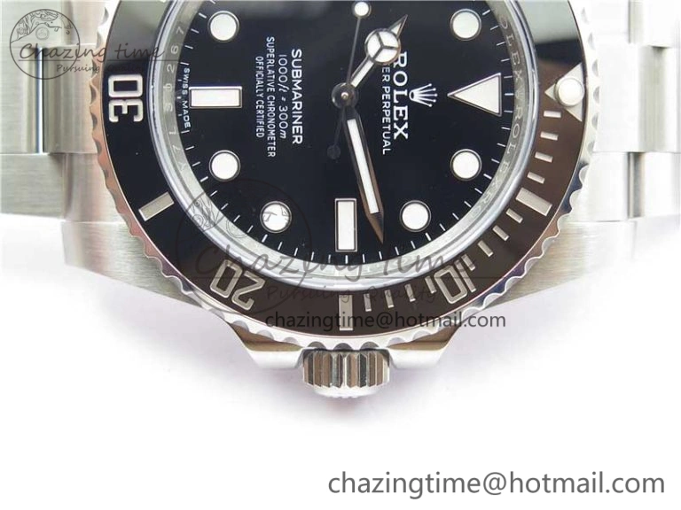 Submariner 114060 No Date Black Ceramic ZZF 904L 1:1 Best Edition on SS Bracelet VR3130 V3