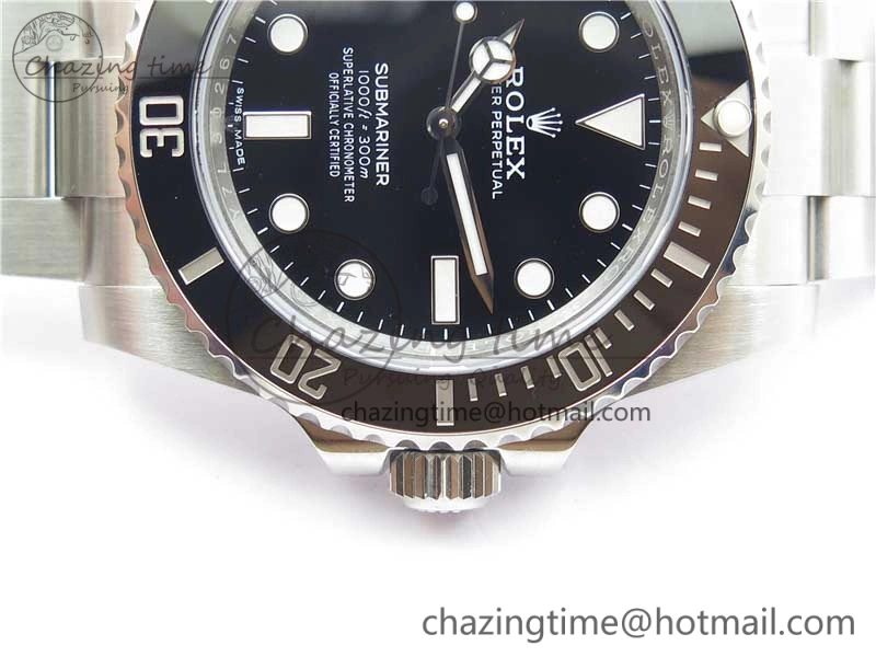 Submariner 114060 No Date Black Ceramic ZZF 904L 1:1 Best Edition on SS Bracelet VR3130 V3