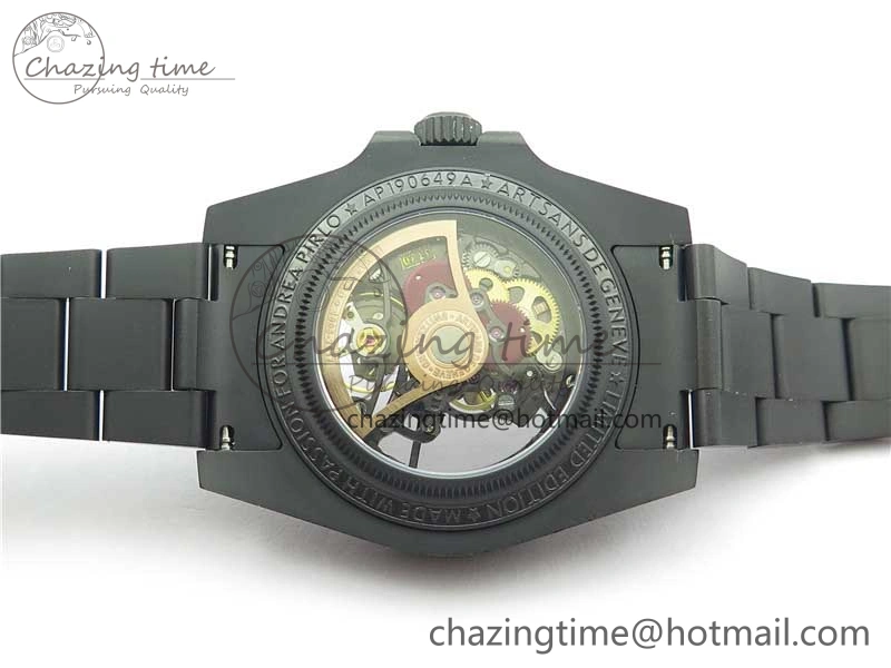 Submariner 116610 Andrea Pirlo DLC ROF Best Edition Carbon Bezel on Skeleton DIal SA3130
