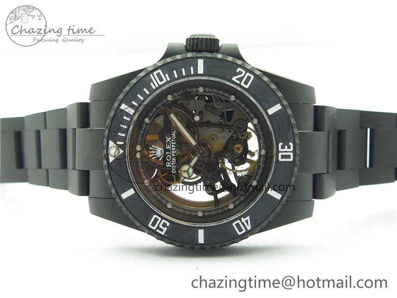 Submariner 116610 Andrea Pirlo DLC ROF Best Edition Carbon Bezel on Skeleton DIal SA3130