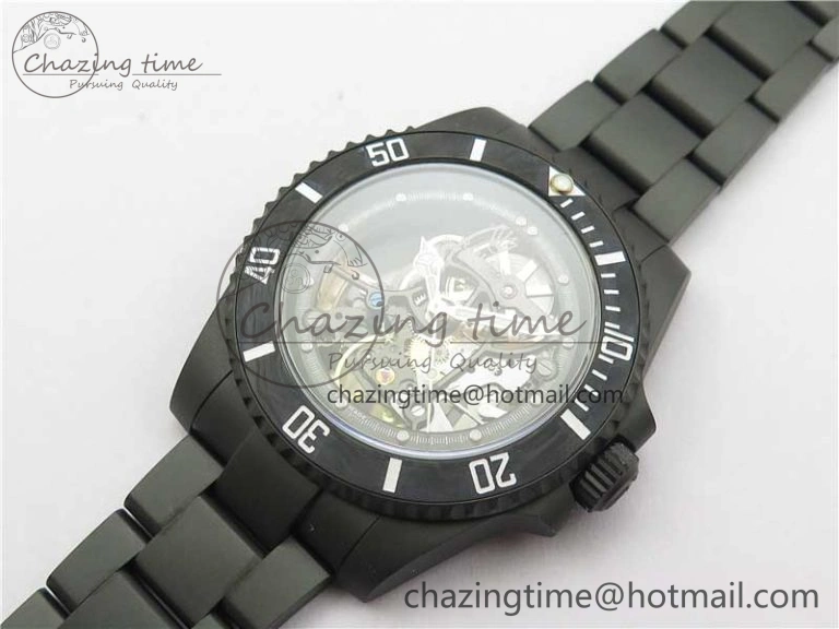 Submariner 116610 Andrea Pirlo DLC ROF Best Edition Carbon Bezel on Skeleton DIal SA3130