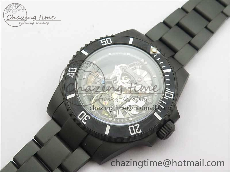 Submariner 116610 Andrea Pirlo DLC ROF Best Edition Carbon Bezel on Skeleton DIal SA3130