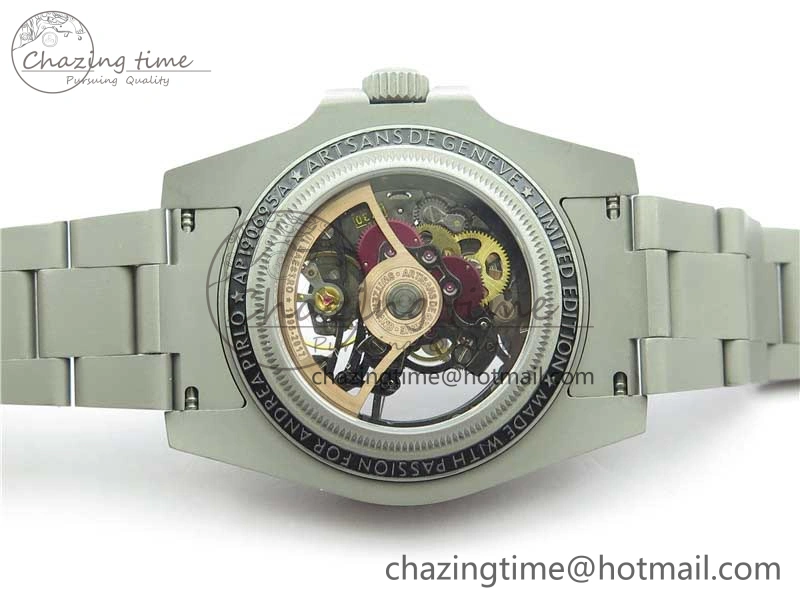 Submariner 116610 Andrea Pirlo Sandblasted ROF Best Edition Carbon Bezel on Skeleton DIal SA3130