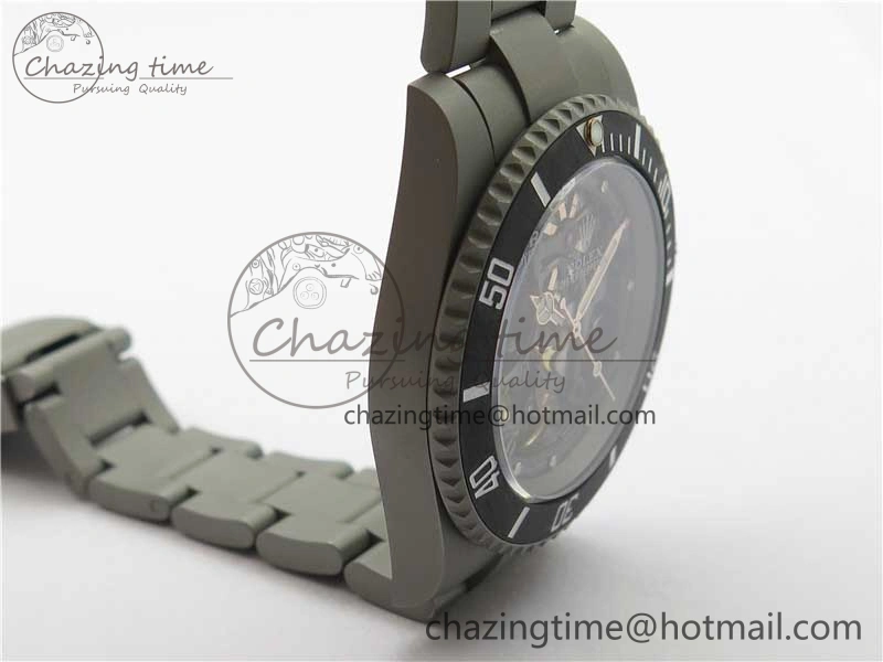 Submariner 116610 Andrea Pirlo Sandblasted ROF Best Edition Carbon Bezel on Skeleton DIal SA3130